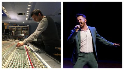 I�aki Llarena (izda,) en los estudios de Abbey Road y Javier Erro en uno de sus conciertos