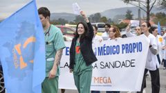 Concentraci�n de m�dicos en contra del estatuto marco en el Hospital Montecelo en una foto de hace varias semanas