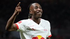 Yan Diomande, celebrando un gol con el Leizpig.