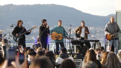El grupo Taburete durante un concierto en Vigo.