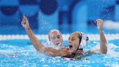 Judith Forca, la gran protagonista, celebra uno de sus cuatro goles.