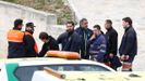 La Brigada de Salvamento Minero de Hunosa, ayer en el puesto de mando en Total�n