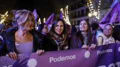 La secretaria general de Podemos, Ione Belarra, durante su participacin en la manifestacin en Madrid con motivo del Da Internacional para la Eliminacin de la Violencia contra las Mujeres, convocada por la comisin 8M Madrid.