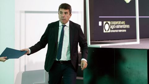 El presidente valenciano, Carlos Mazón, el pasado jueves en la apertura del congreso de Cooperativas Agroalimentarias de la Comunidad Valenciana.