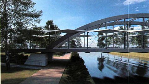 Recreaci�n virtual sobre el dise�o de la empresa Monsa, en el que se basar� el proyecto de construcci�n del nuevo puente de Monforte