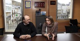 Carlos Nuevo, cronista oficial de Viveiro, e a concelleira de Cultura, Lara Fern�ndez-Noriega, onte. 