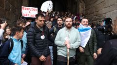 Llegada de Ibai Llano y El Xokas a la Praza do Obradoiro