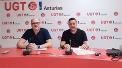 El secretario general de UGT Asturias, Javier Fern�ndez Lanero, y el director acad�mico de la Escuela Internacional de Verano Manuel Fern�ndez L�pez 'Lito', Luis Antonio Fern�ndez Villaz�n.