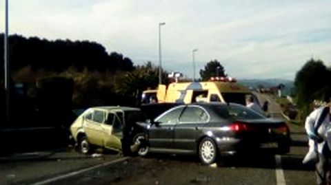 Accidente de trfico en una carretera asturiana