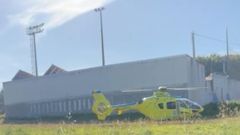 El helic�ptero del 061 aterriz� al lado del campo de f�tbol Pedra Queimada