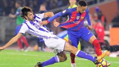 Carlos Mart�nez y Neymar en un Real Sociedad-Bar�a