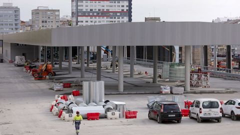 Imagen de las obras en la nueva estaci�n de buses el pasado 12 de septiembre