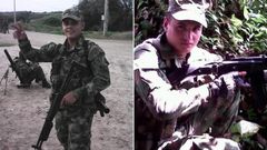 A la izquierda, Yeiner Vélez, que tiene 25 años y quiere alistarse en la legión internacional. Y, a la derecha, Edwin Santander, que persigue el mismo objetivo.