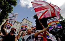 Protestas de colectivos gais contra Putin en Londres.