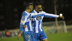 Stoichkov y Herrera celebran uno de los goles ante el Smano.