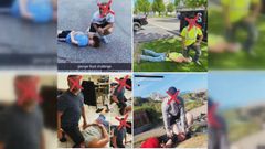 Im�genes compartidas en redes sociales de j�venes participantes del �George Floyd Challenge�