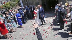 Celebraci�n de una boda. El enlace hab�a sido suspendido tres veces por la pandemia.