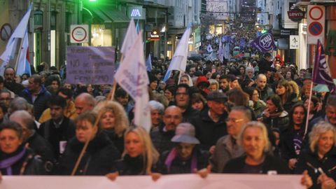 Los participantes en la concentracin de Ferrol