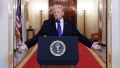 El presidente estadounidense, Donald Trump, en una comparecencia p�blica ayer.