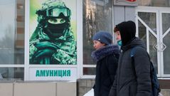 Cartel en una calle de la regi�n prorrusa de Donetsk.