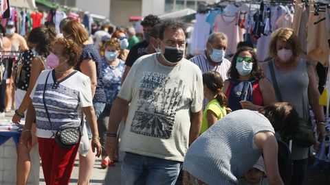 Ambiente en el mercado de Foz, un día del pasado mes de agosto