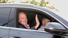 Juan Carlos I, a su salida de la Zarzuela para viajar a Abu Dabi 