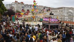 El recinto de las atracciones de las fiestas de la Peregrina de Pontevedra, esta semana