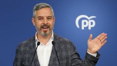 El vicesecretario de Economa del PP, Juan Bravo, en una rueda de prensa.