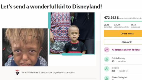 Captura de pantalla a las 17.45 horas de este jueves, 27 de febrero, del crowdfoundig impulsado para Quaden Bayles por parte del c�mico Brad Williams y que la familia donar� en su totalidad a ONG's que luchan contra el acoso escolar. Puedes participar haciendo clic en el link superior sobre la suma