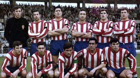 Foto del Sporting en Valencia en la temporada 1977-78