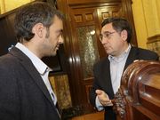 El alcalde Xulio Ferreiro y Jos� Manuel Dapena (PSOE). 