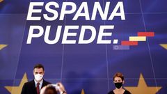 S�nchez y Chivite, durante un acto conjunto este viernes en Pamplona