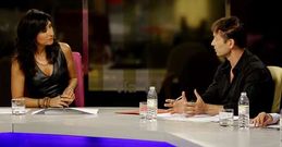 Gonz�lez Armada, con Fernanda Tabar�s en �V�a V�, que ayer inici� nueva temporada. 