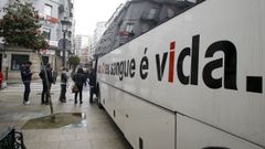 Un autob&uacute;s de donaci&oacute;n de sangre en una campa&ntilde;a anterior en Vilagarc&iacute;a