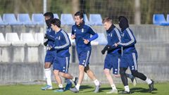 Jugadores del Real Oviedo en El Requex�n