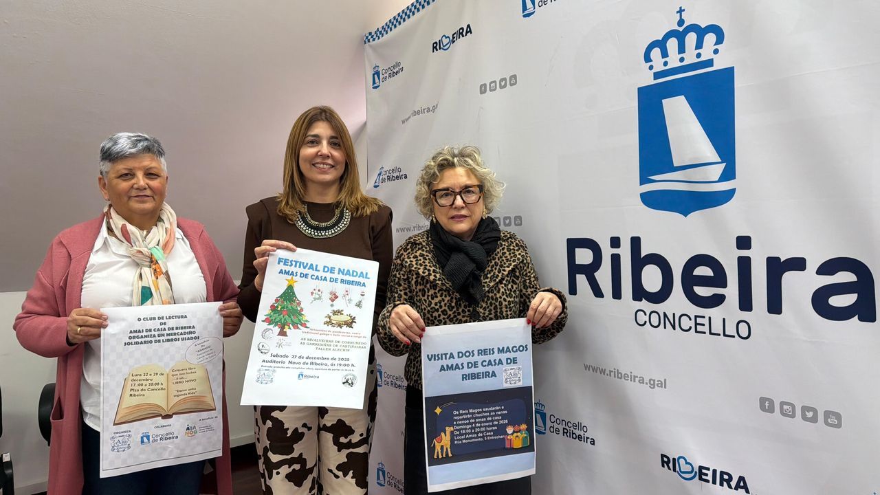 Amas de Casa de Ribeira impulsa un festival de Navidad y una feria solidaria de libros usados