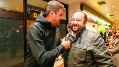 Arturo El�as y Jorge Men�ndez Vallina, durante la visita del primero en 2018