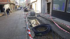 As� estaba, a principios de febrero, el barrio de A Solaina con las obras pausadas.