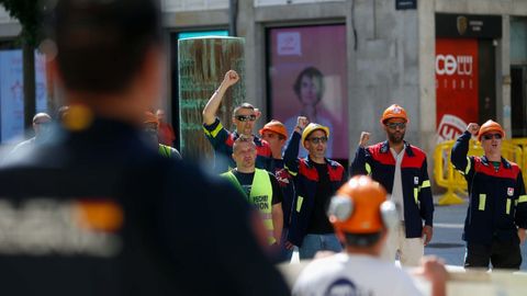 Concentracin de los trabajadores de Alcoa en Lugo