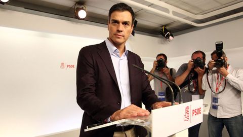 Pedro S�nchez en la Ejecutiva Federal del PSOE del 2016.