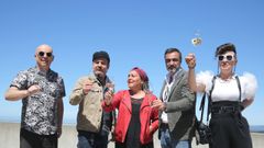 Xabier D�az, Eladio Santos, Ux�a, Jorge Pallar�s y Antonia Lee, en la presentaci�n de los Xoves de C�dax. 