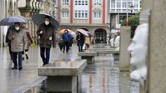 Imagen de la Praza Maior de Lugo. La mejora y pasa al nivel medio de restricciones, lo que permite abrir la hosteler�a hasta las 23 horas, aunque seguir� con cierre perimetral