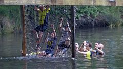 Imaxe da proba deste ano da Gladiator Race na Illa do Covo, en Pontevedra