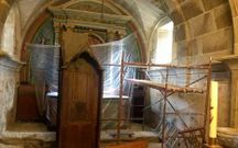 Imagen de las obras en el interior del templo de Santaia