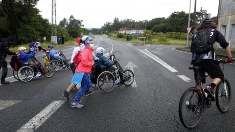 Miembros de la asociaci�n Discamino, que cubr�an la etapa desde Caldas hasta Padr�n 