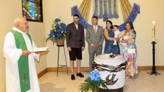 Bautizo en Chantada, en agosto del 2025, de un ni�o que tiene or�genes gallegos por parte de su madre 