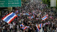 Manifestantes contra el Gobierno tailand�s