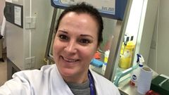 Beatriz Mart�nez Trillo, en el laboratorio en el que trabaja