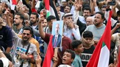 Protesta contra Arabia Saud� en la ciudad de Ad�n,�convocada por el separatista Consejo de Transici�n del Sur.