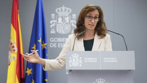 La ministra de Sanidad, Mnica Garca, presenta en rueda de prensa, los datos de las interrupciones voluntarias del embarazo realizadas en Espaa en 2024, este mircoles en Madrid